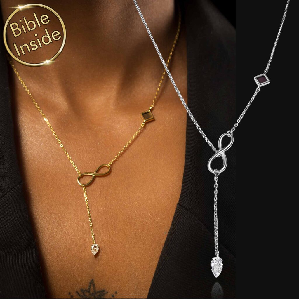 Modern Christian Jewelry Gold Necklace Featuring New Testament Verses by My Nano Jewelry